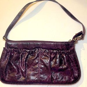 EUC Purple snakeskin look mini purse. 2 outside pockets. Perfect lil purse